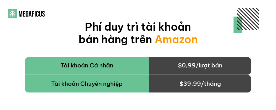 Phí duy trì tài khoản bán hàng trên Amazon