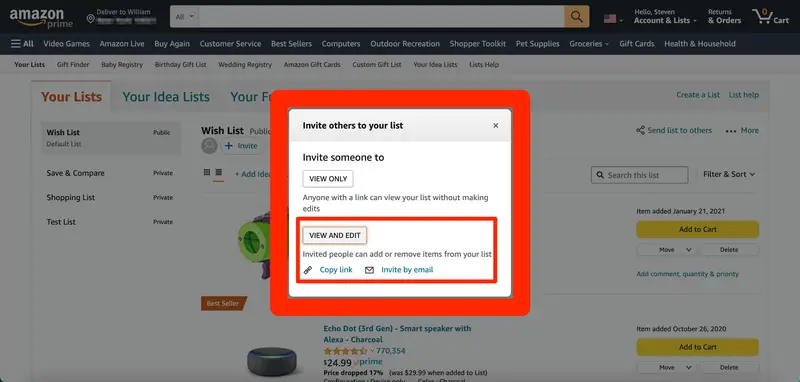 How To Share An Amazon Wishlist