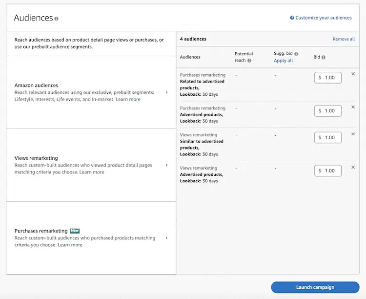 Purchases Remarketing
