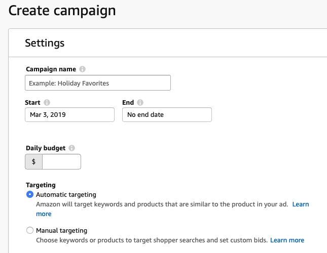 Step 2: Set Campaign