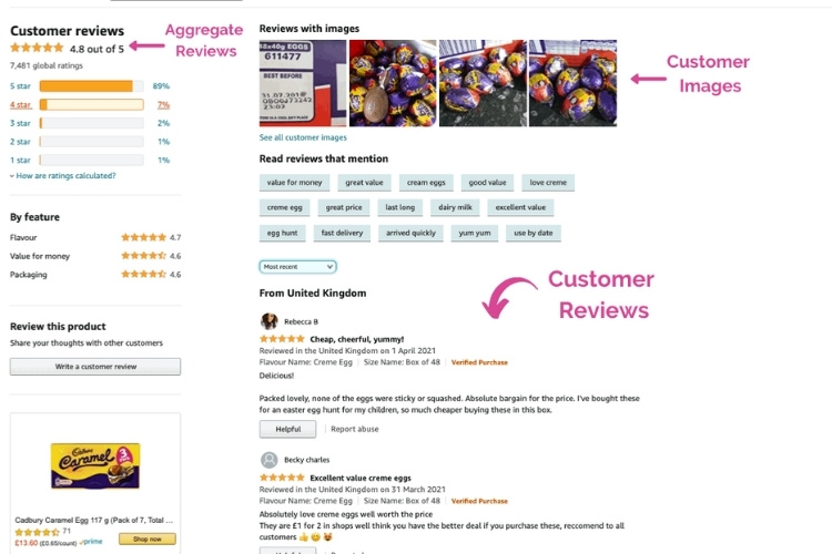 Quality of the product page
