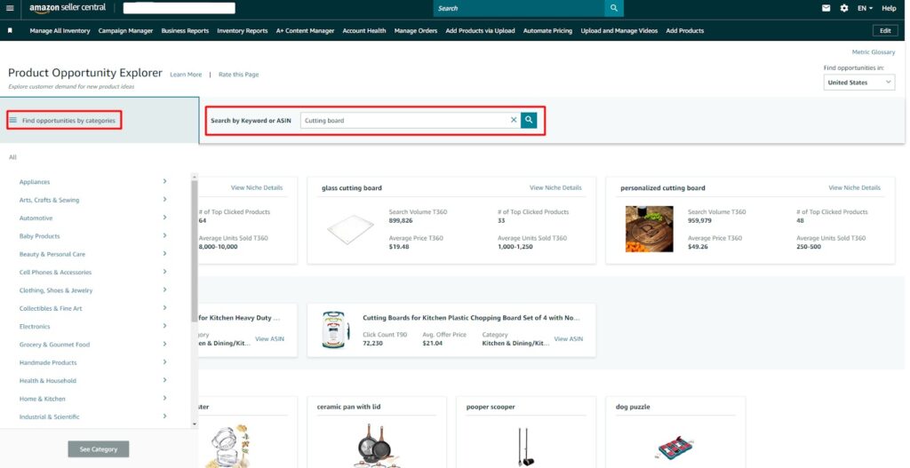 Use the Amazon Product Opportunity Explorer