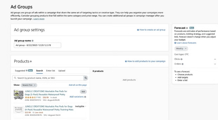 Create An Ad Group