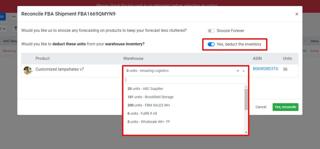 Not reconciling check-in inventory