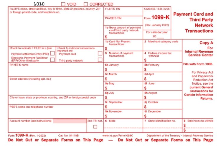 Amazon 1099-K Tax Form