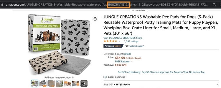 Locating ASIN On Product Pages