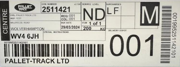Pallet Label (If Applicable)