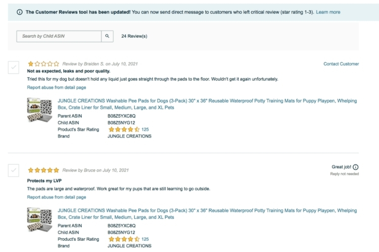 Review your Amazon listings