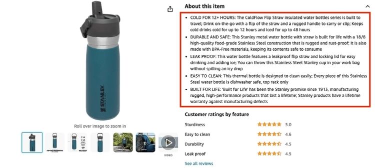 Use Bullet Points To Highlight Key Features