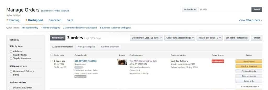 Step 1: Order Placement 1