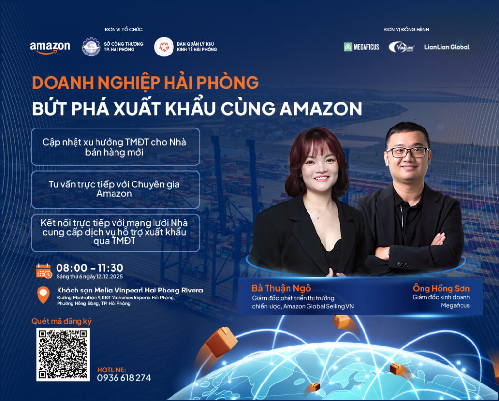 Sự kiện Doanh nghiệp Hải Phòng Bứt phá xuất khẩu cùng Amazon đánh dấu lần đầu tiên Amazon Global Selling chính thức có mặt tại mảnh đất cảng năng động.