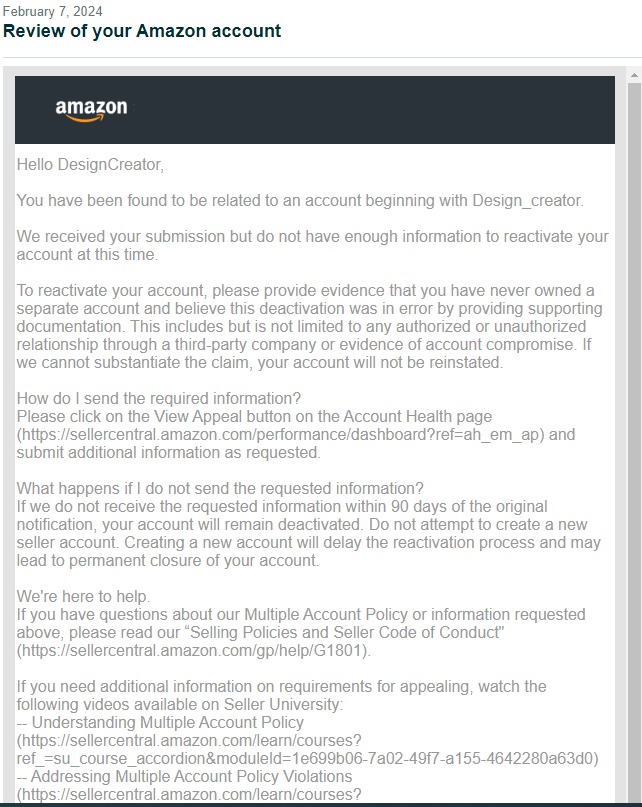 Multiple Account Policy Violations
