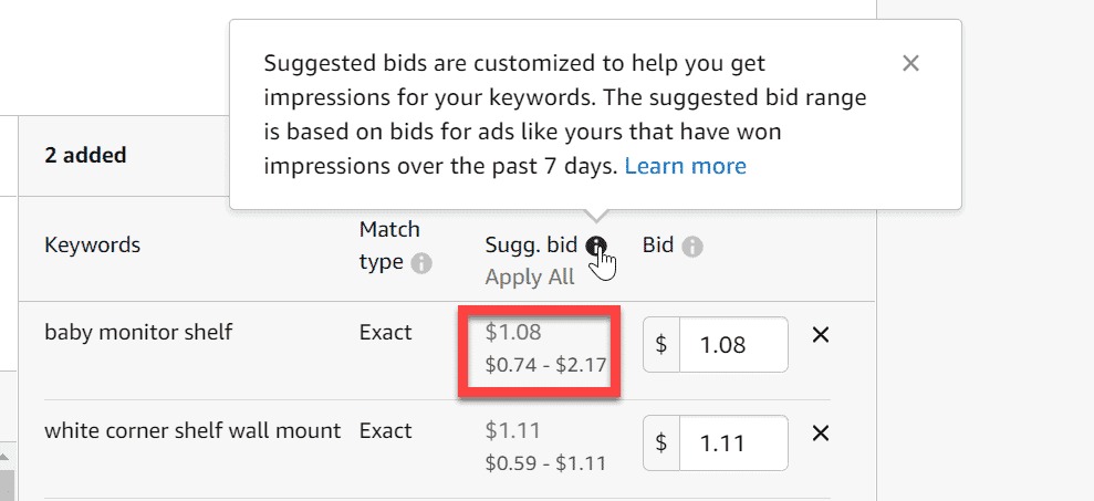 Start with Suggested Bids