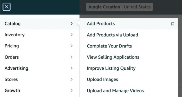 Step 1: Access the Product Addition Tool in Seller Central