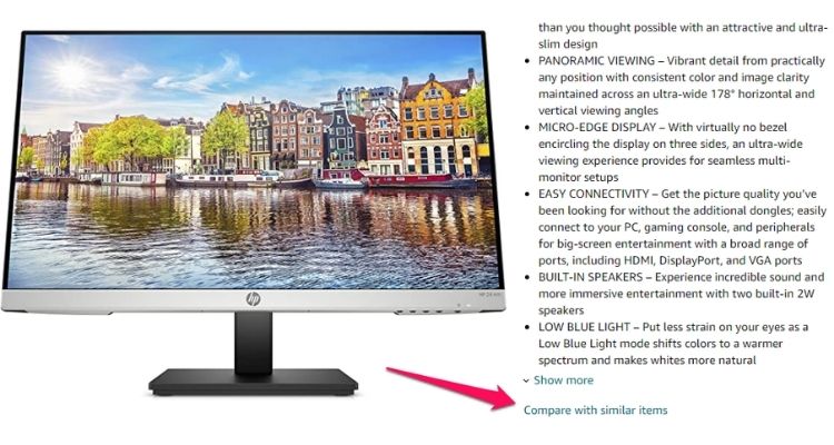 Step 2: Locate the comparison section