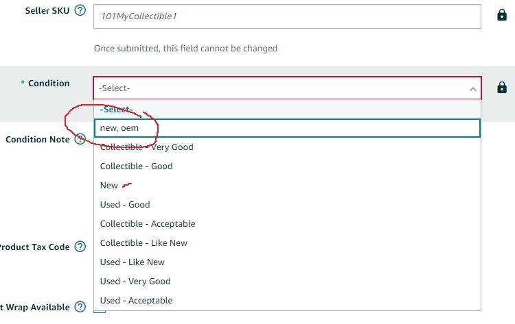 List Items in "New" Condition