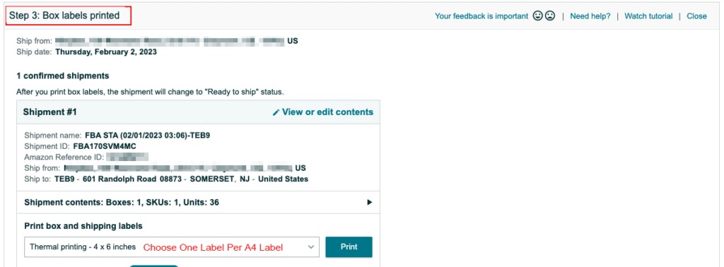 Step 5: Print Box Labels
