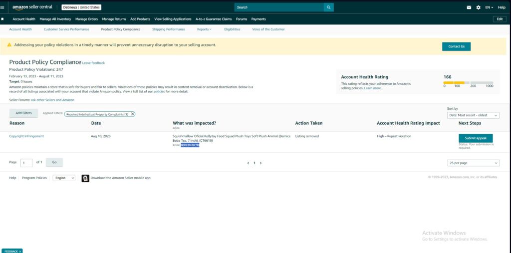 14. Intellectual Property (IP) Complaints