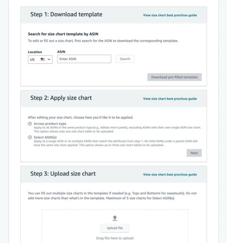 How To Upload Size Charts To Your Listing