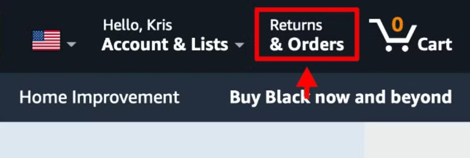 Accessing the Returns and Orders Section