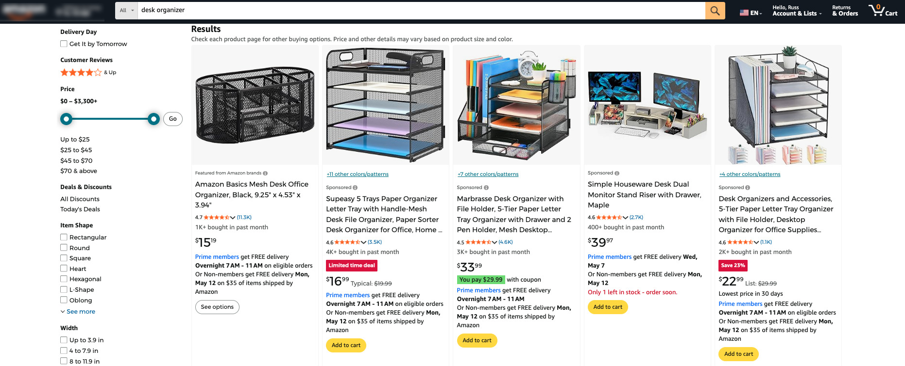 Search Intent on Amazon
